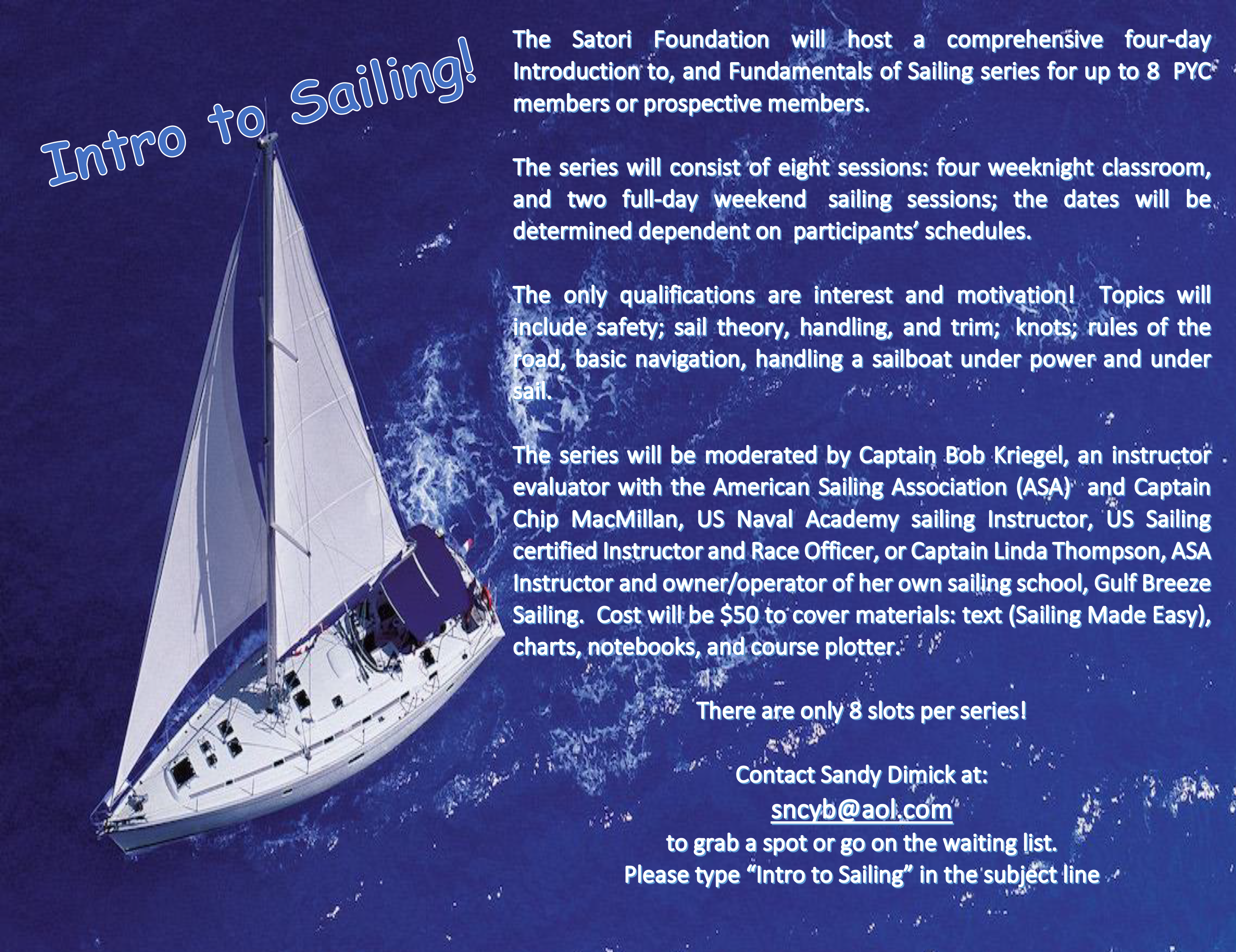 Intro to Sailing flyer